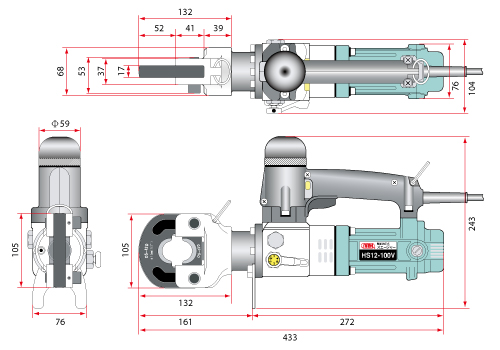 Electric Swager size diagram